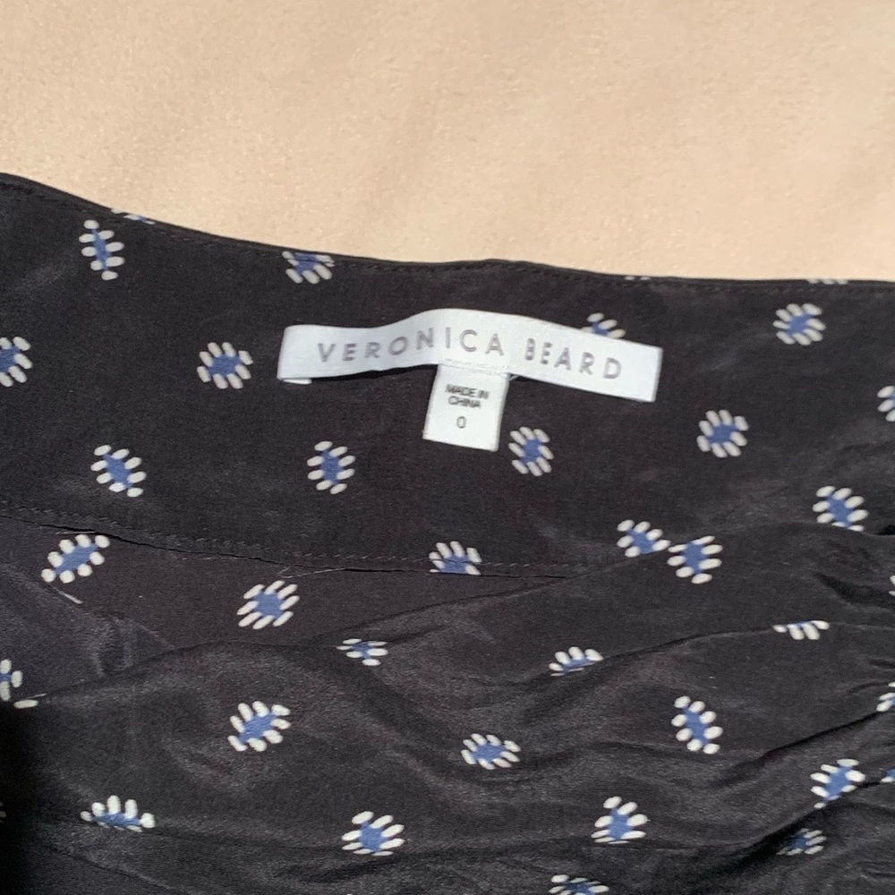 Veronica Beard Patterned, Side Runched, Midi Skir… - image 3